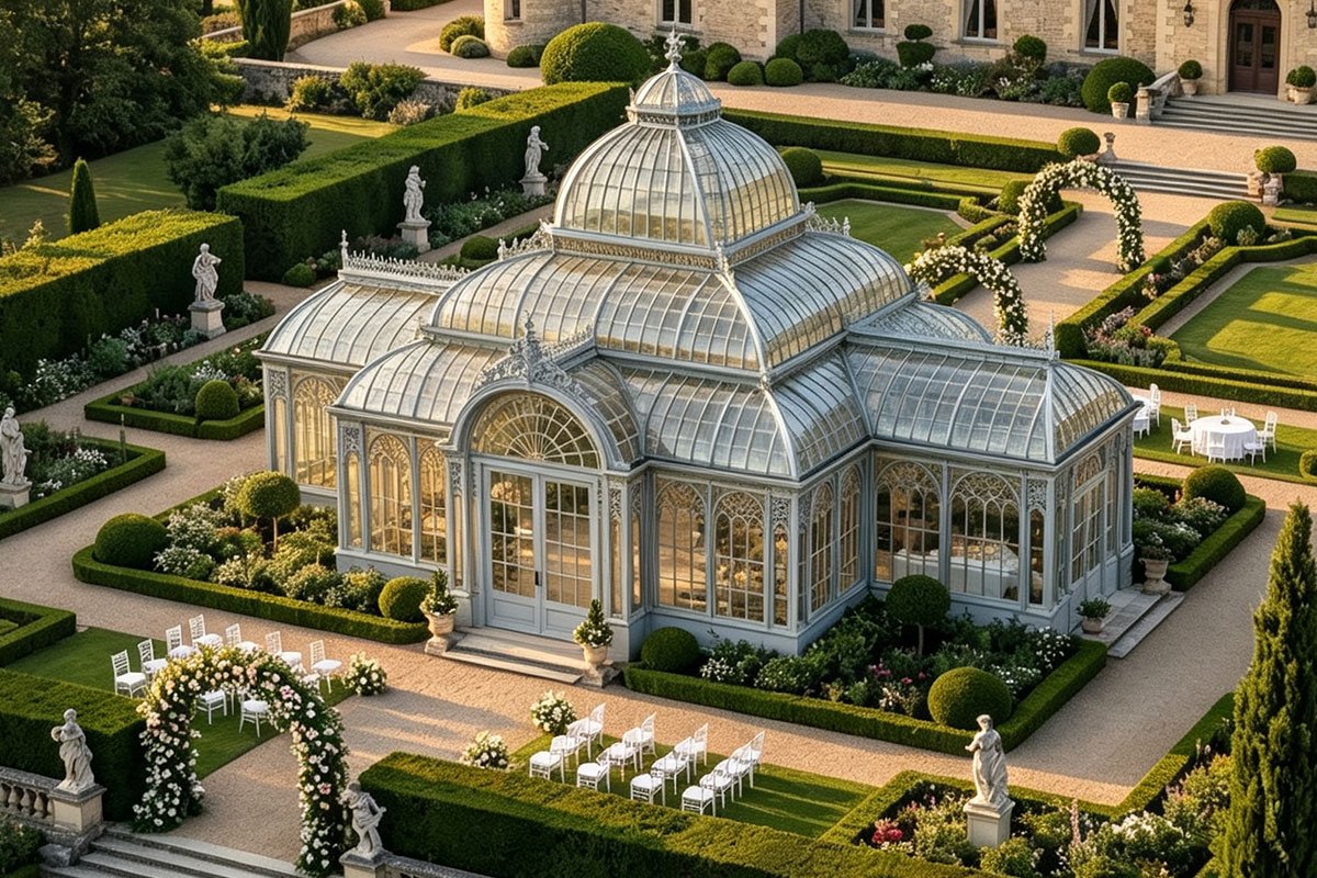 iron glass conservatory wedding for manor