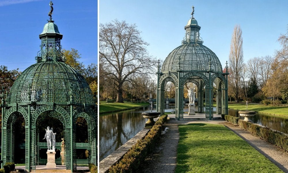 victorian style metal gazebo detail