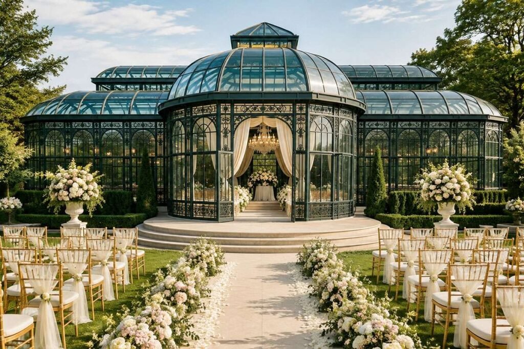 Edwardian style conservatory for wedding