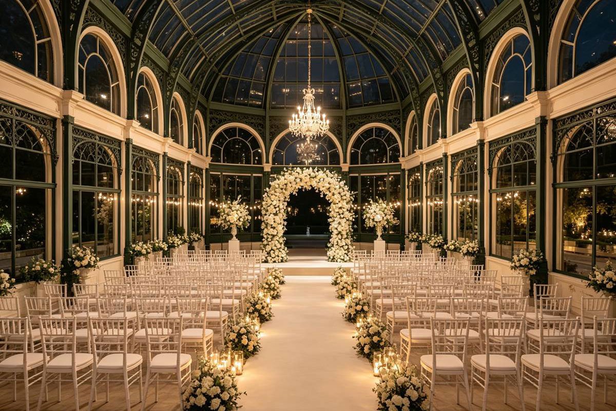 commercial conservatory in night