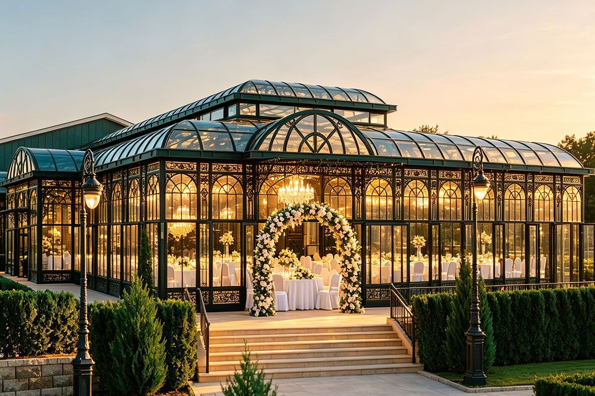 contemporary lean to conservatory for wedding