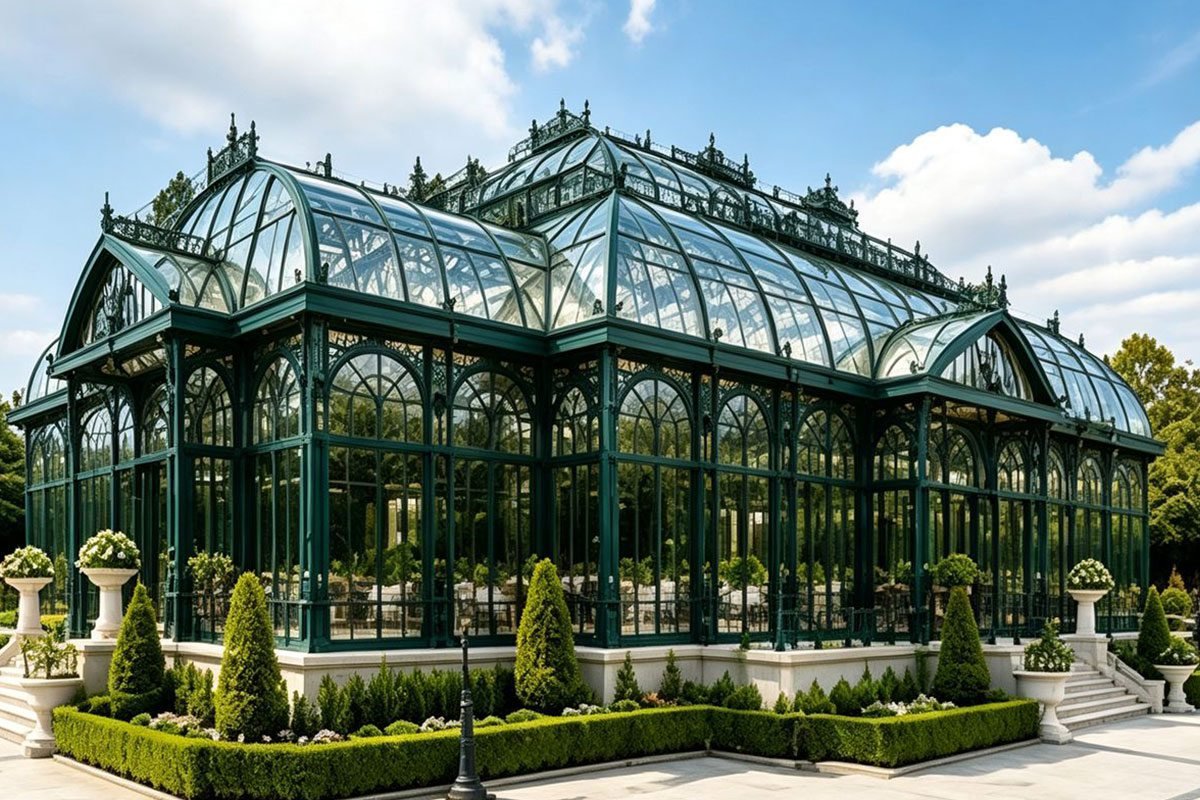 glass iron greenhouse
