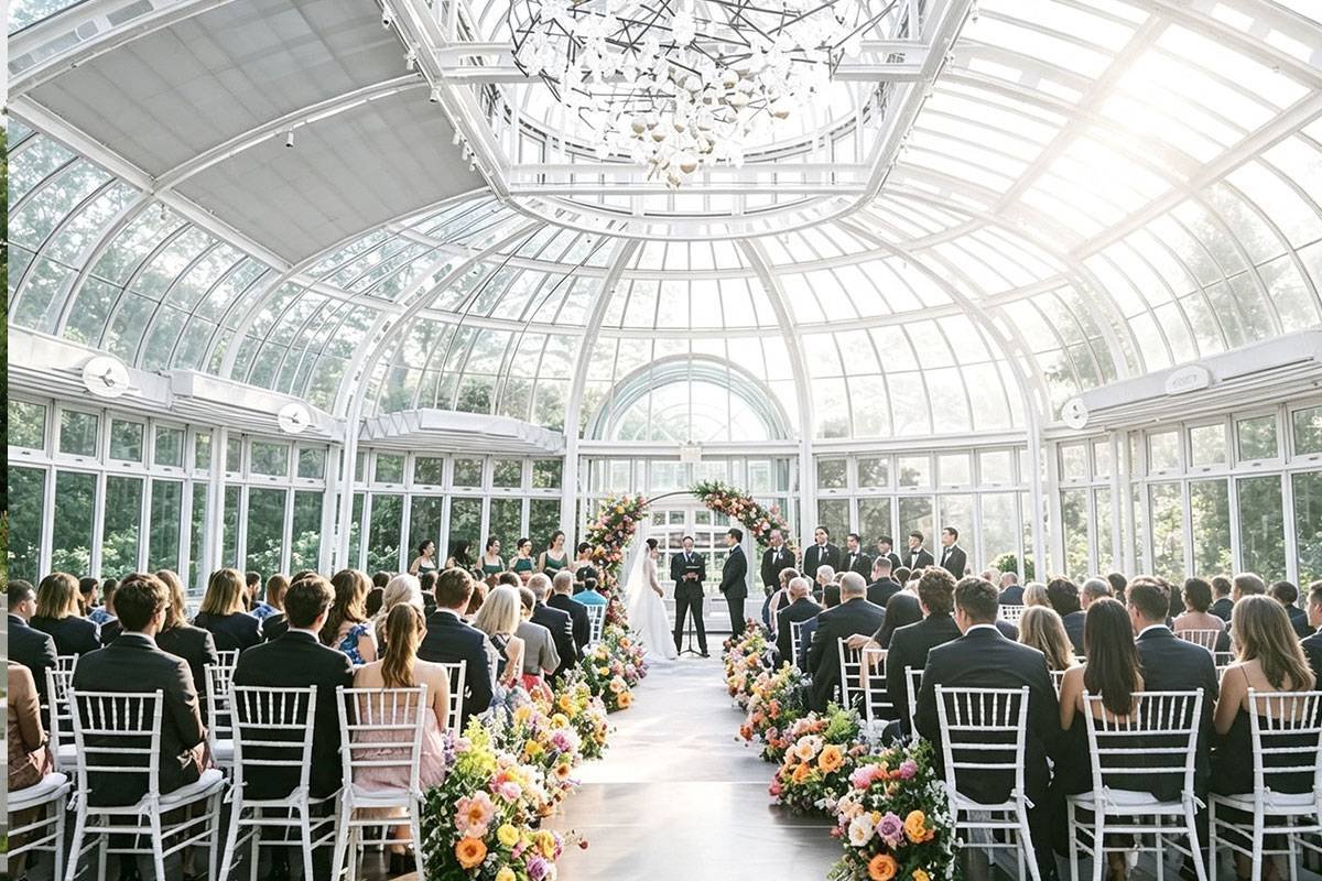interior of full glass conservatory