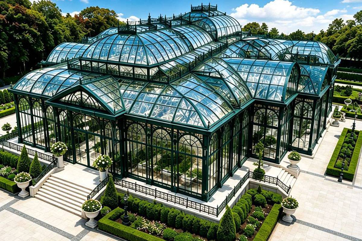tall glass greenhouse