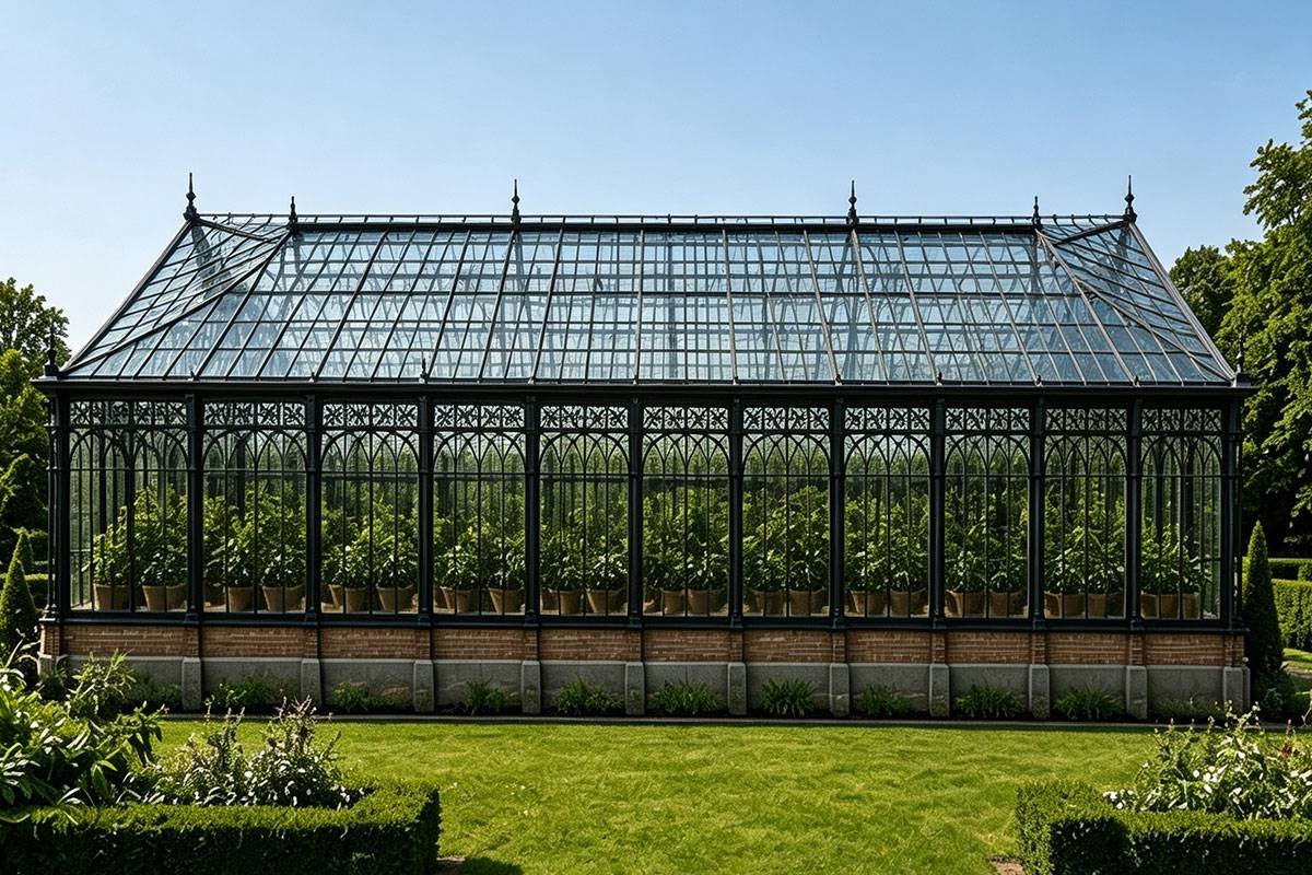 back of modern orangery
