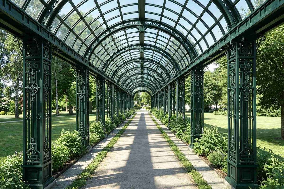 garden wrought iron pergola
