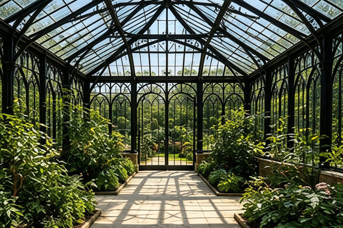 interior of glass orangery