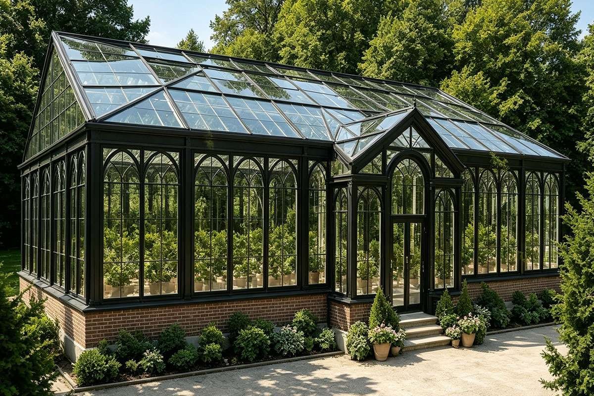 iron modern glass sunroom