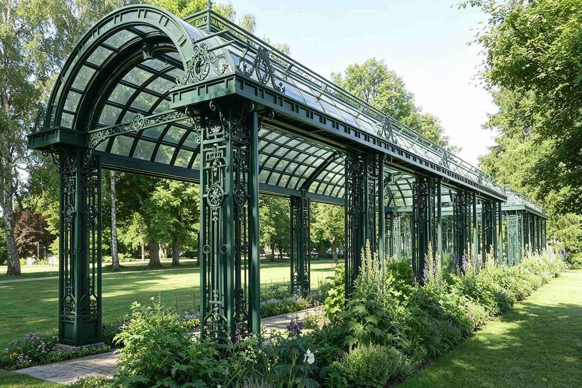outdoor wrought iron pergola