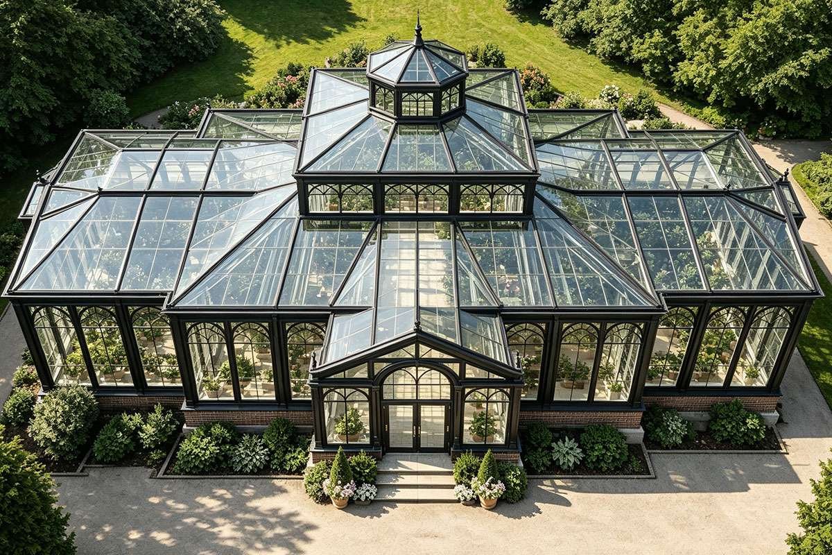 over view of brick orangery