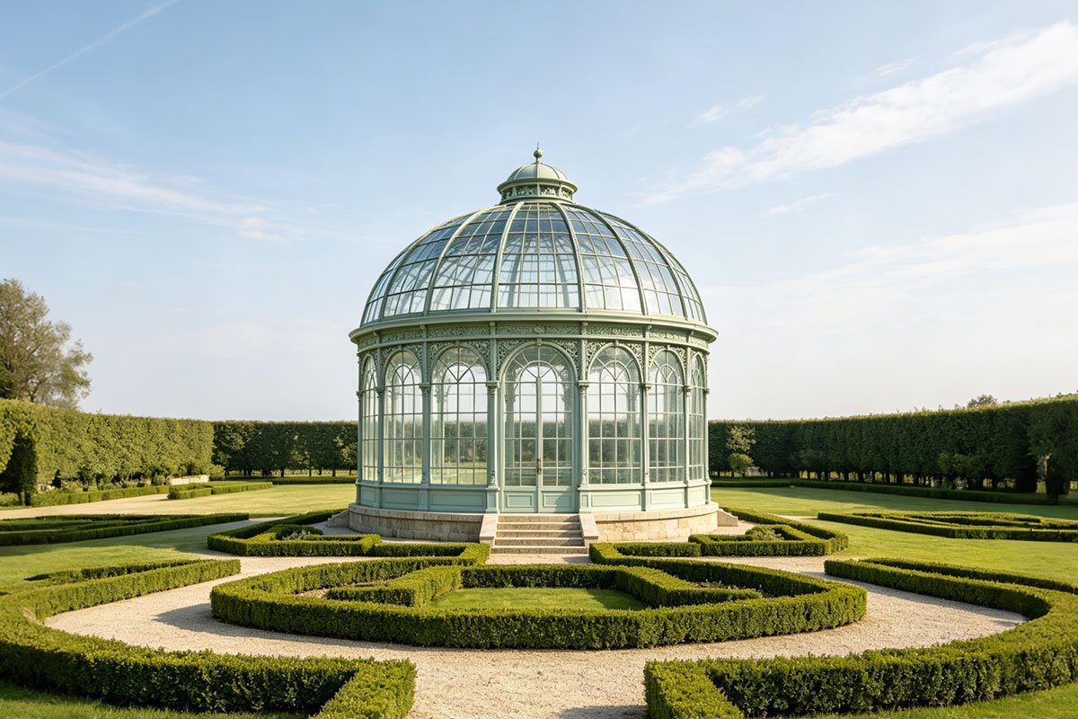 round glass gazebo
