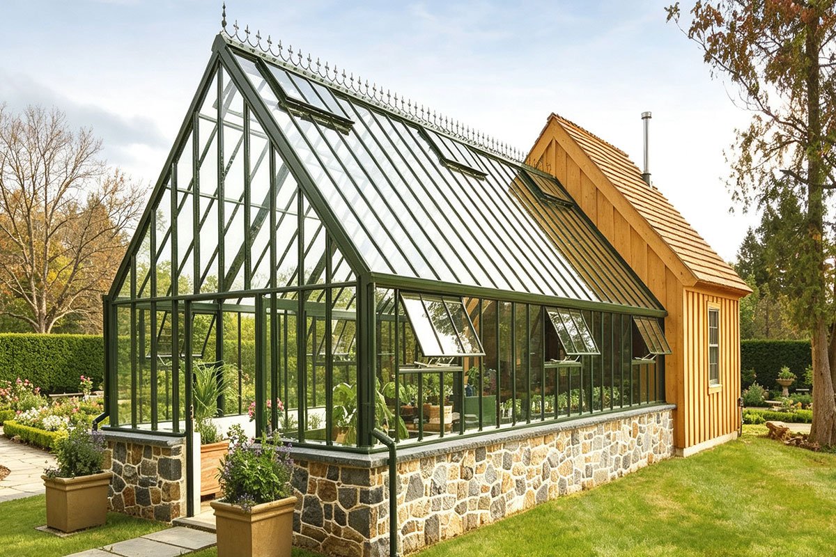 victorian tall wall greenhouse