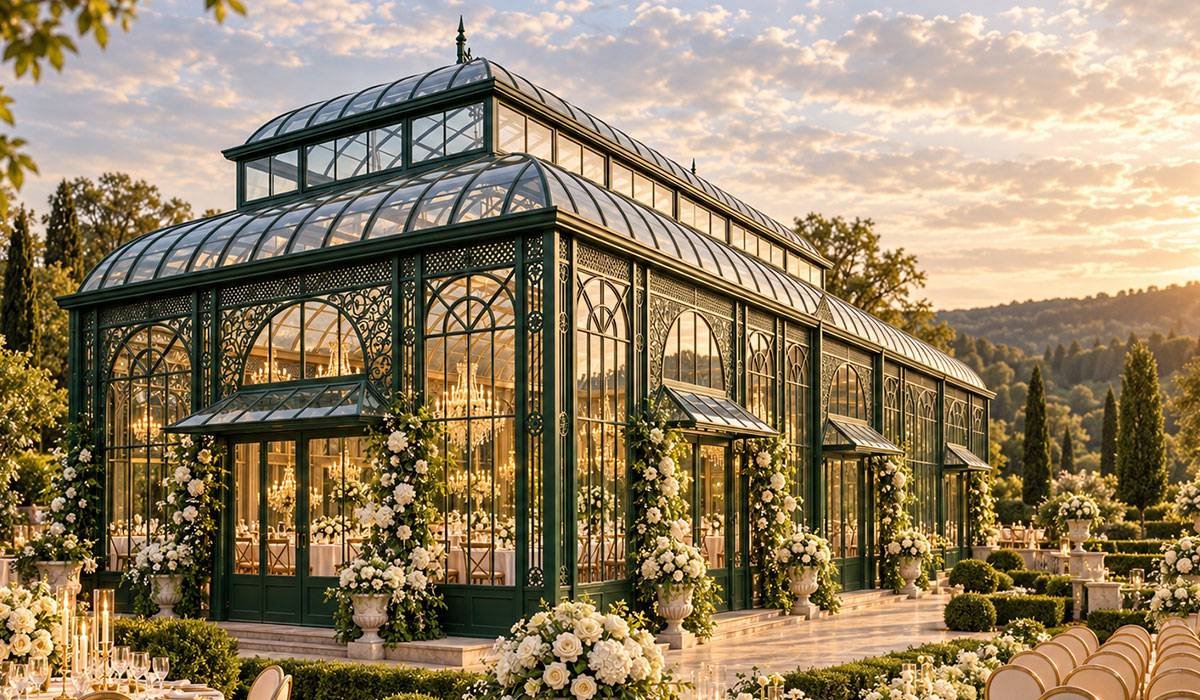 glass gazebo wedding