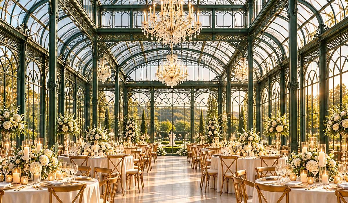 interior of large wedding gazebo