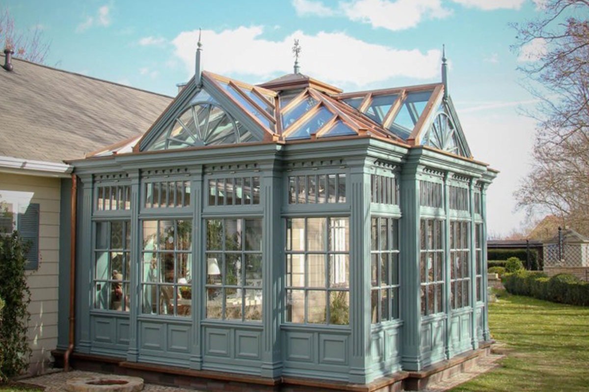 iron modern lean to conservatory