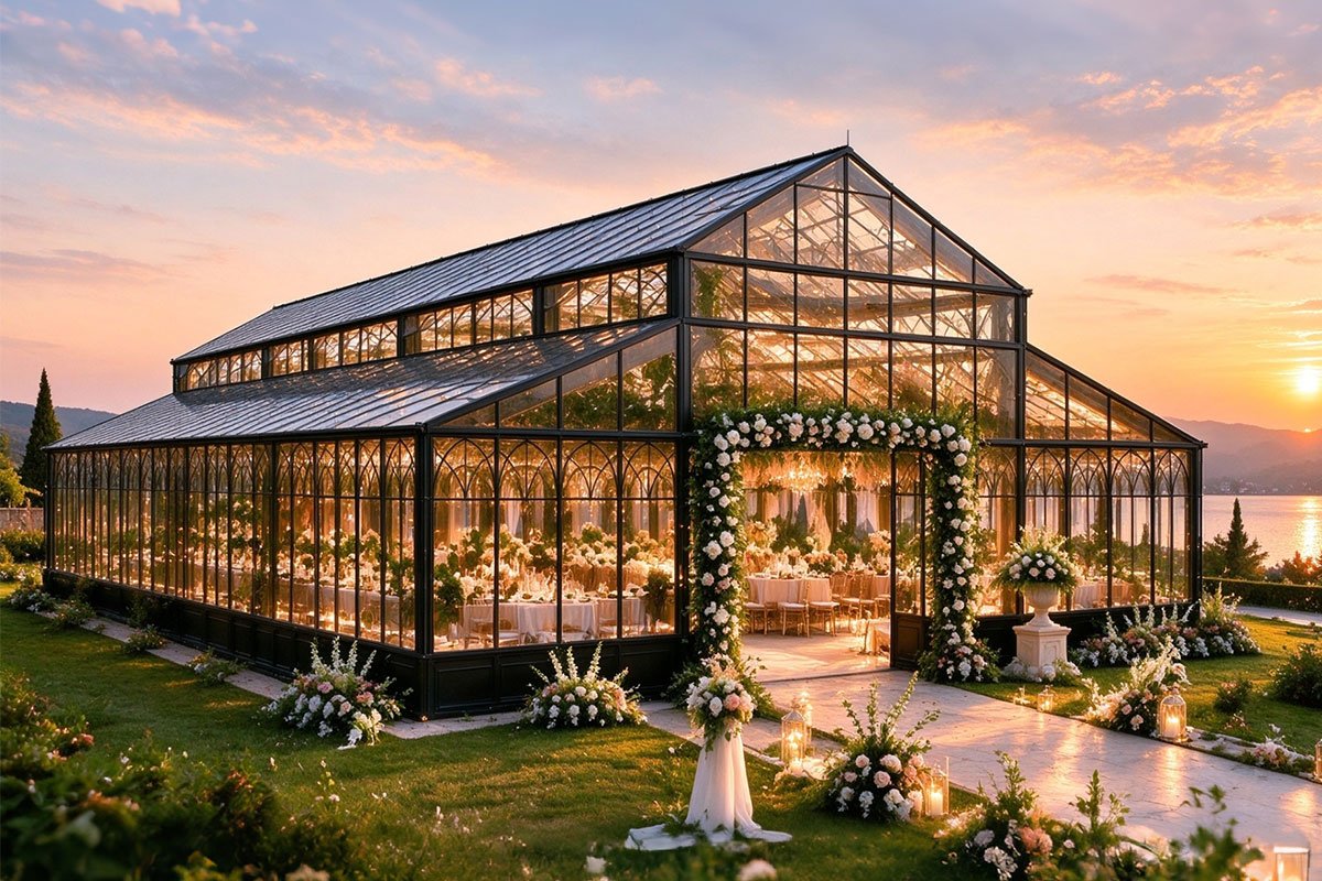 metal sunroom for wedding