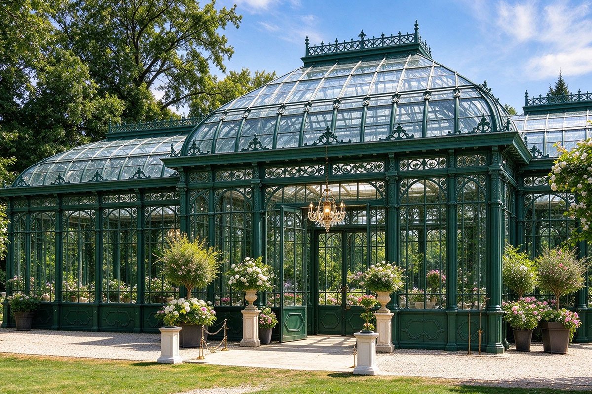 side view of T shaped greenhouse