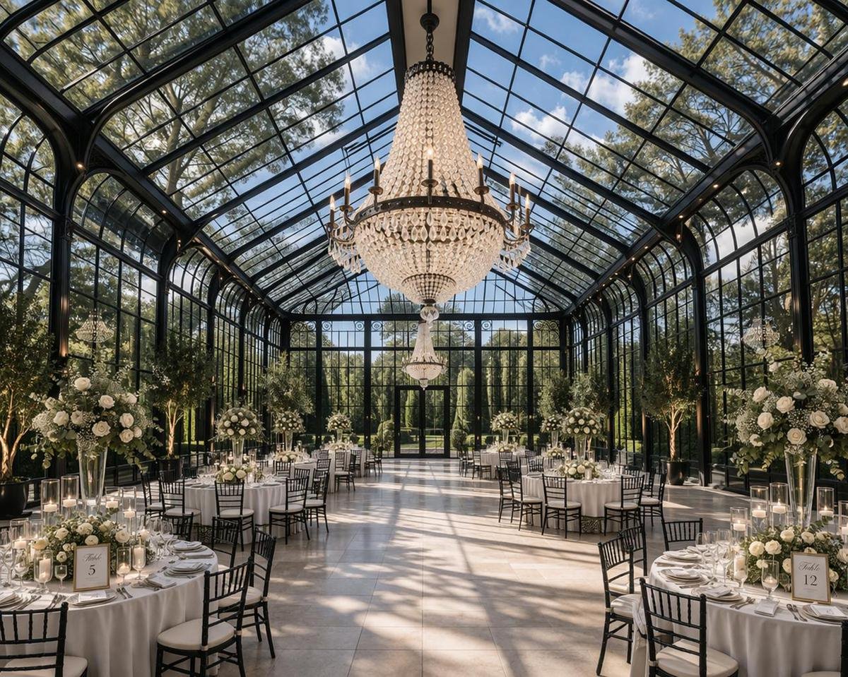 wrought iron greenhouse for wedding